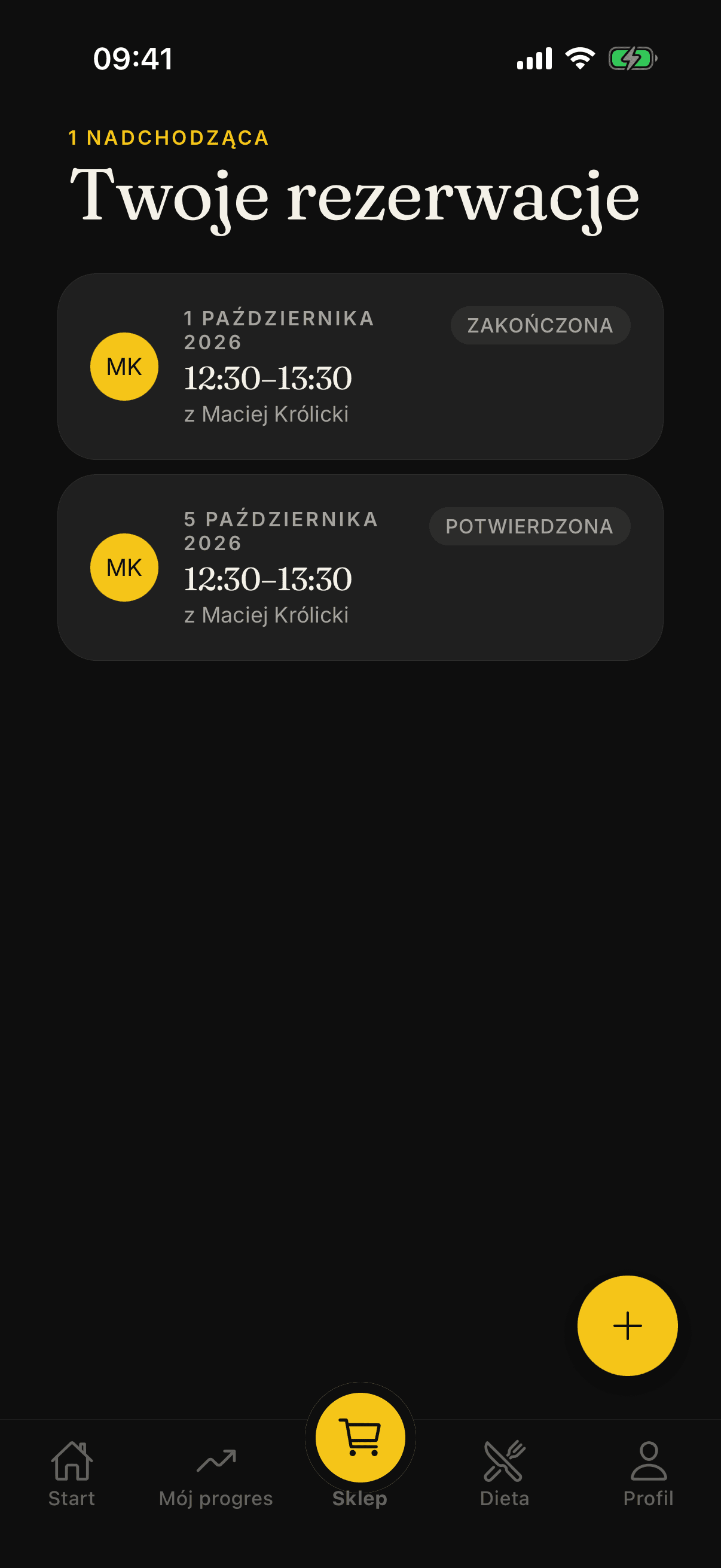 Body Change Center — ekran aplikacji 3
