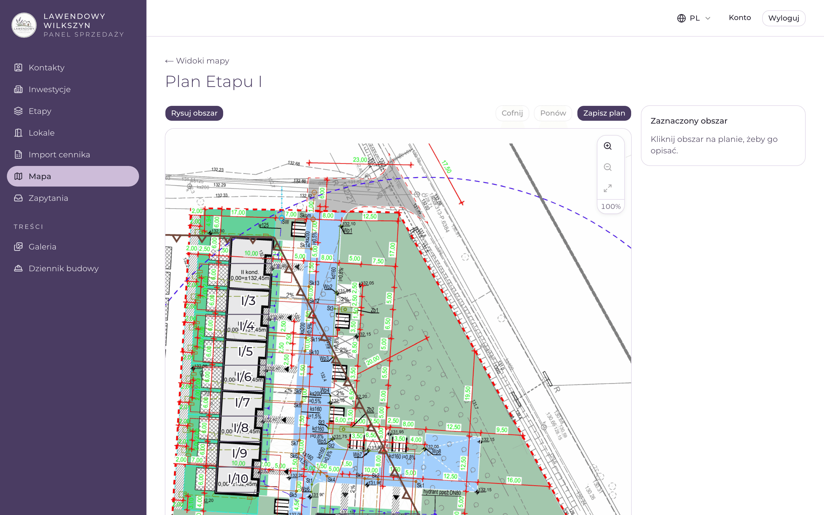 Lawendowy Wilkszyn — Interaktywny plan inwestycji